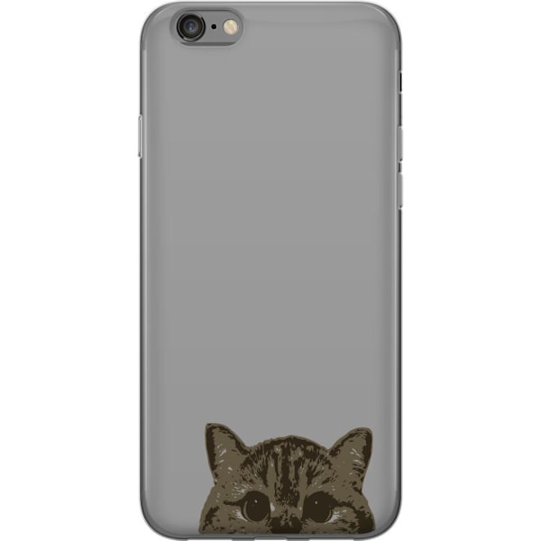 Apple iPhone 6 Genomskinligt Skal Grå Kattblick – stilren kattdesign med grå bakgrund