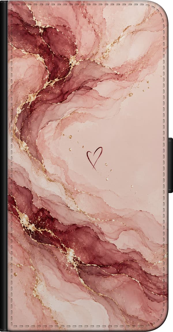 Kompatibel Tegnebogsetui til OnePlus 9 Pro Rosenmarmor pink