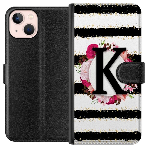 Apple iPhone 13 mini Lompakkokotelo Kirjain K