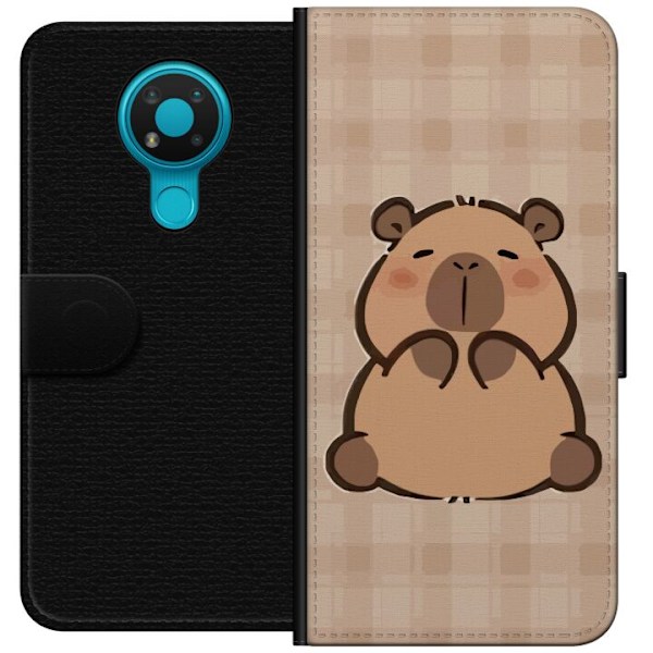 Nokia 3.4 Lompakkokotelo Mobilskal kawaii capybara flera figurer japansk stil