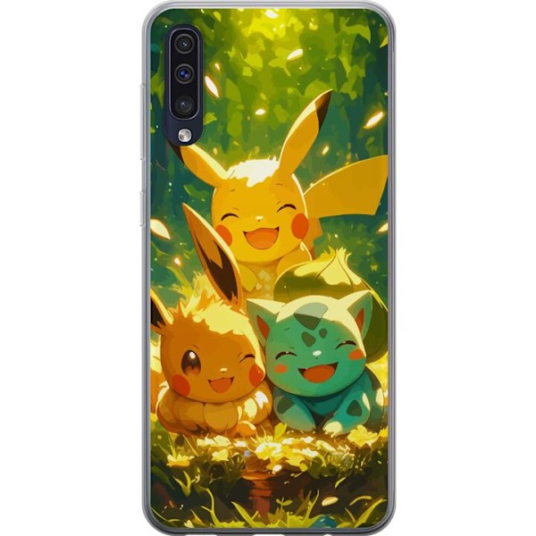 Samsung Galaxy A50 Genomskinligt Skal Pixelmonster spelstil – färgstark design för retroälskande gamers