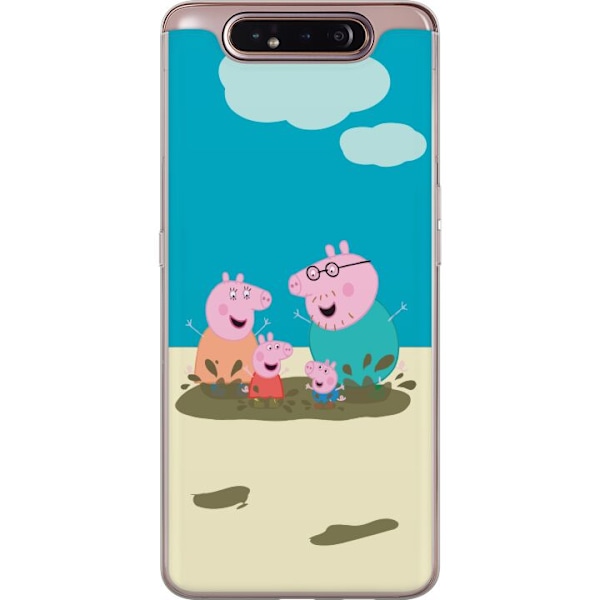 Samsung Galaxy A80 Läpinäkyvä kuori Greta Possu Perhe Jori Mutapuro Lasten Kuva Sarja Suosittu Lasten Hahmo Ilo