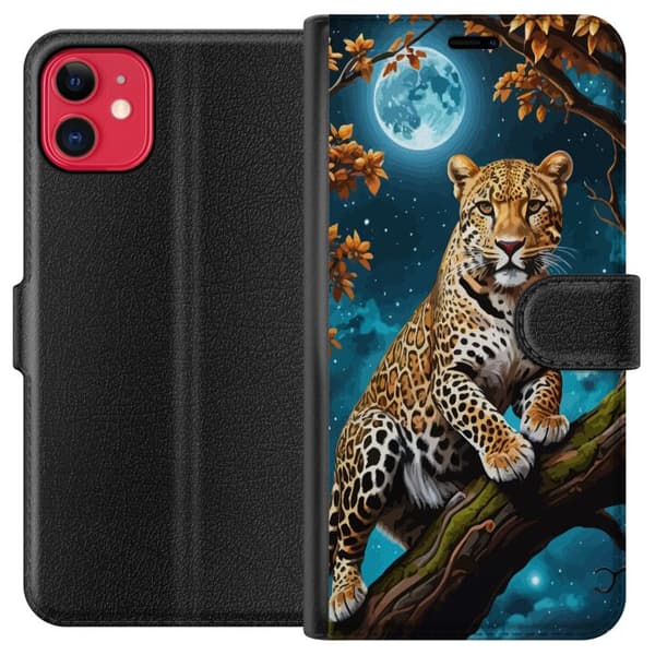 Kompatibel Tegnebogsetui til Apple iPhone 11 Leopard
