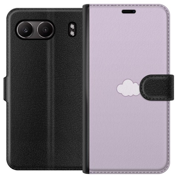 OnePlus Nord 4 Plånboksfodral Lila Moln – minimalistiskt moln på lila bakgrund