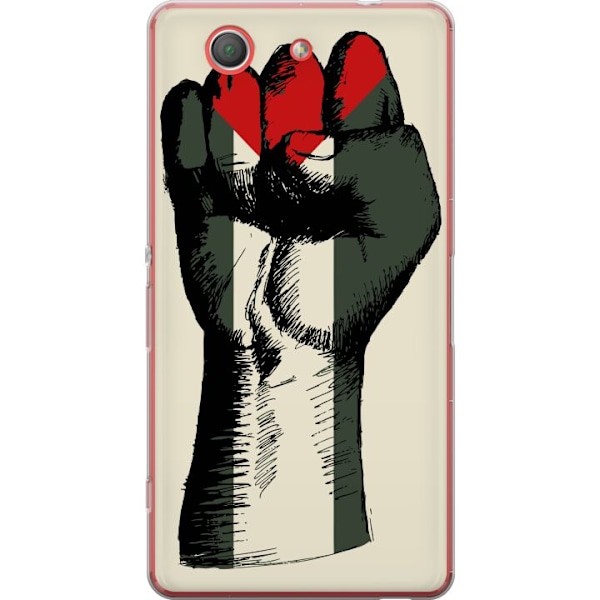Sony Xperia Z3 Compact Genomskinligt Skal Hand knuten i Palestinas färger – kraftfull symbol för frihetsrörelsen