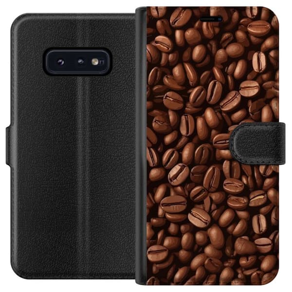 Kompatibel Tegnebogsetui til Samsung Galaxy S10e Kaffebönor närbild brun