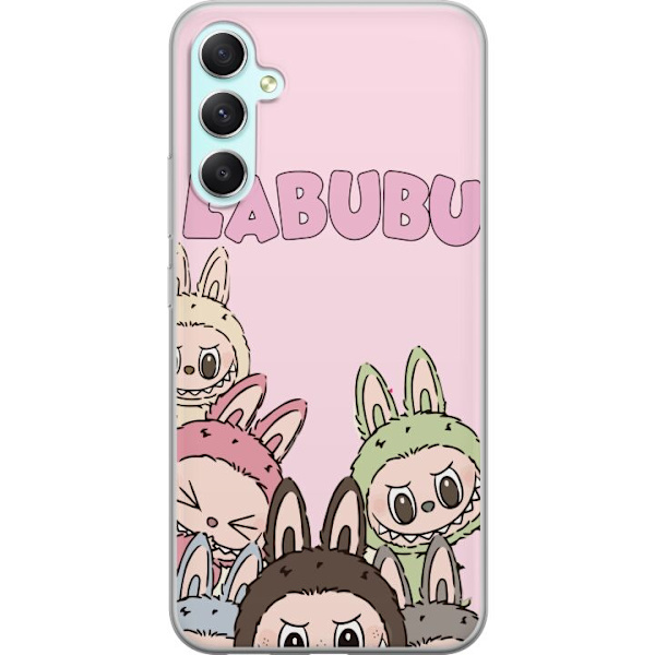 Samsung Galaxy A34 Genomskinligt Skal Labubu Pop Mart Karaktärer Figurer Samlarobjekt Populär Figurserie Design Pop Mart Toy Art Motiv