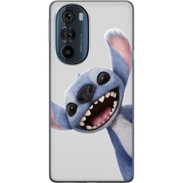 Motorola Edge 30 Pro Läpinäkyvä kuori Stitch liikkeessä - Kawaii-suunnittelu faneille ja lapsille