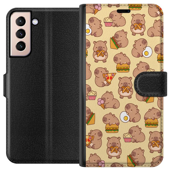 Samsung Galaxy S21 Lompakkokotelo Kawaii capybara puhelinkotelo useilla söpöillä hahmoilla