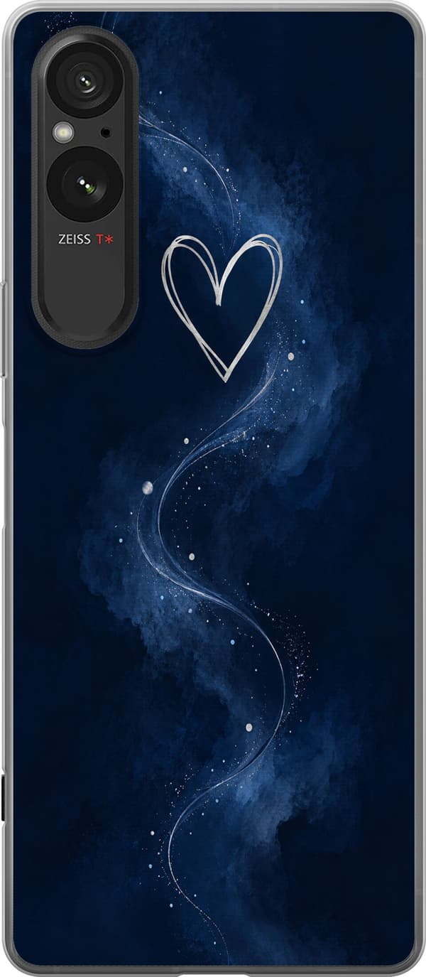 Kompatibel Mobilcover til Sony Xperia 5 V Nattehjerte blå