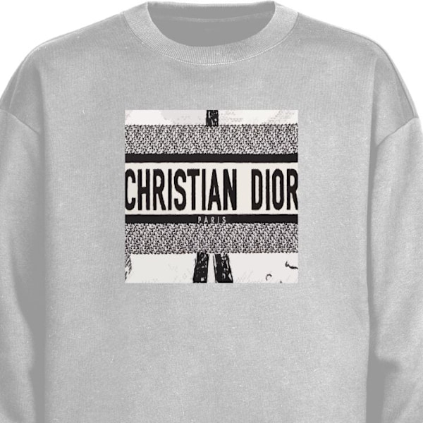 Sweatshirt til Voksne | Klassisk Collegebluse Christian Dior grå M