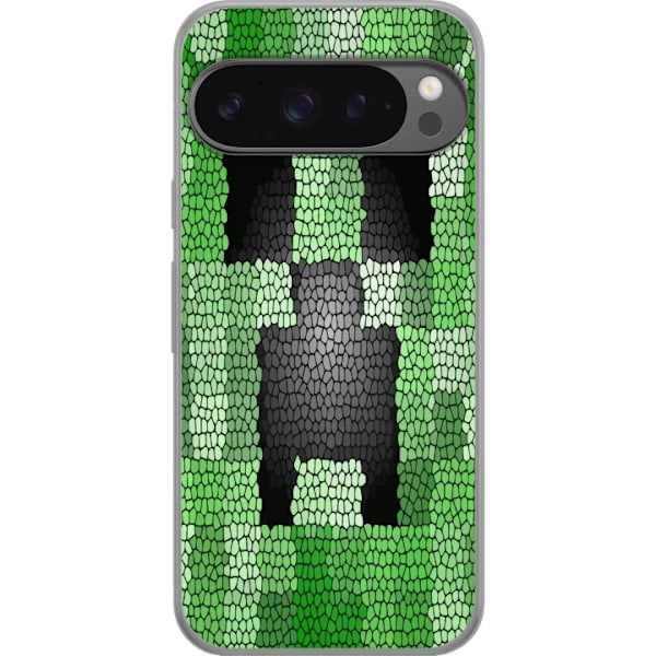 Google Pixel 9 Pro XL Läpinäkyvä kuori Creeper / Minecraft