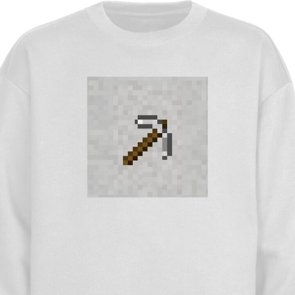 Sweatshirt til Børn | Blød & Klassisk Sweatshirt Minecraft Værktøjer hvid one size