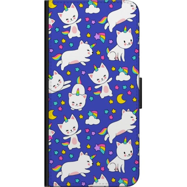 OnePlus 7T Plånboksfodral Katt enhörningar