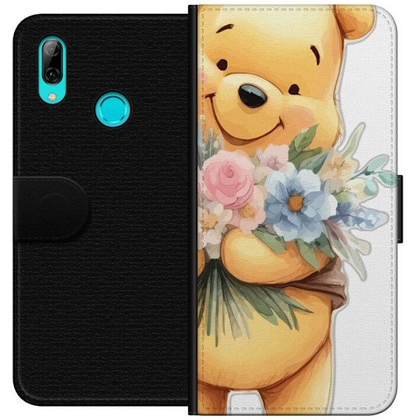 Huawei P smart 2019 Plånboksfodral Nalle Puh med blommor – klassisk barnfavorit i blommande vårmiljö