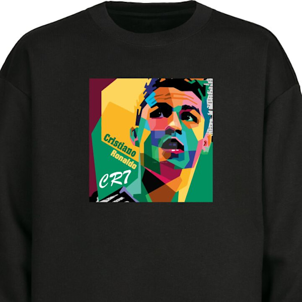 Sweatshirt til Voksne | Klassisk Collegebluse Ronaldo sort L