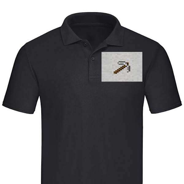 Poloshirt til Voksen | Elegant Poloshirt Minecraft Værktøjer Sort Lille