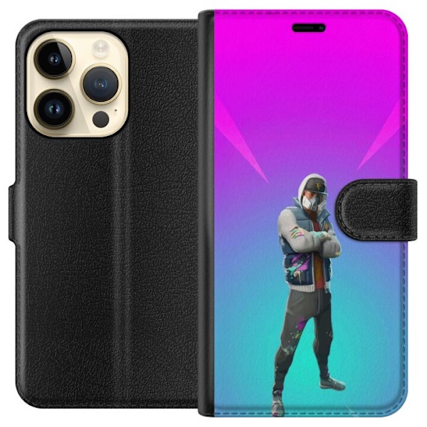 Apple iPhone 14 Pro Tegnebogsetui sort ridder fortnite