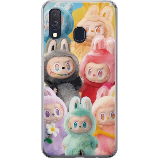 Samsung Galaxy A40 Genomskinligt Skal Labubu Sketch Style – Handritat monster i tusch