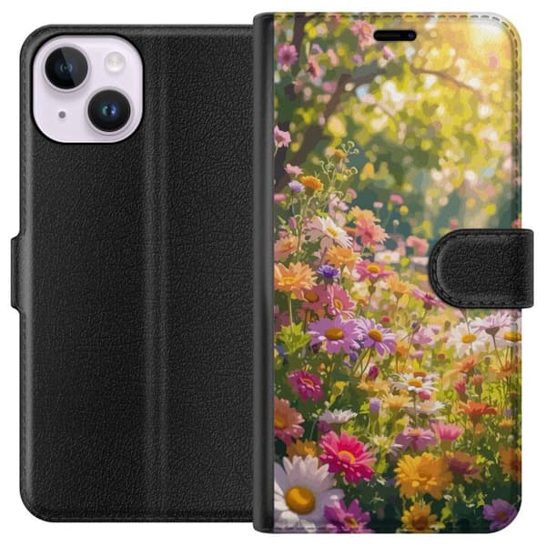 Kompatibelt Plånboksfodral till Apple iPhone 14 Floral Pattern