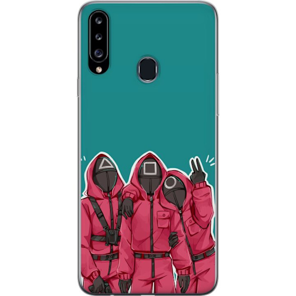 Samsung Galaxy A20s Läpinäkyvä kuori Squid Game Hahmot Graafinen Suunnittelu Sarjakuvasarjan Hahmot Suosittu TV-Teema Aasialainen Tyyli Jännittäv