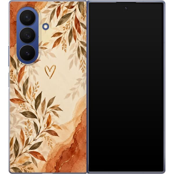 Kompatibelt Mobilskal till Samsung Galaxy Z Fold7 Höstblad orange