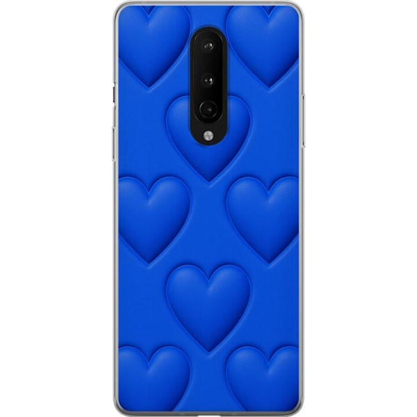 OnePlus 8 Läpinäkyvä kuori Siniset Sydämet