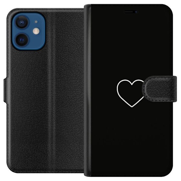 Apple iPhone 12  Tegnebogsetui Hjerte