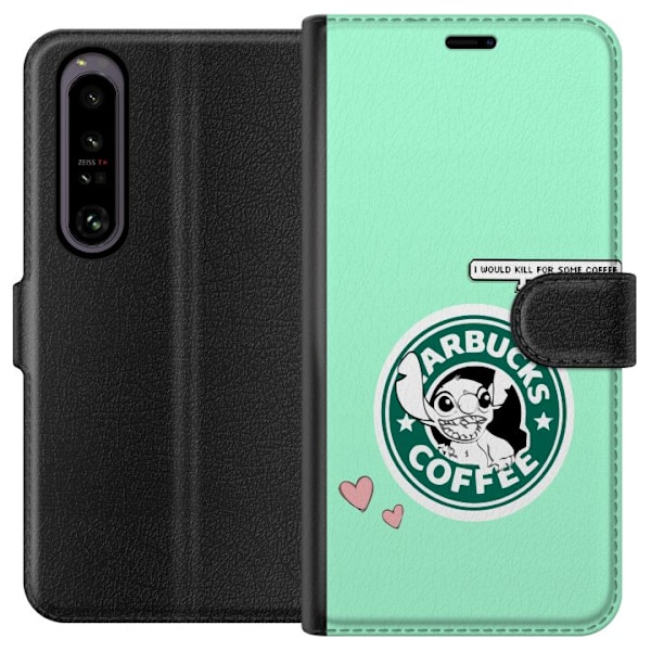 Sony Xperia 1 IV Lommeboketui Stitch Kaffe