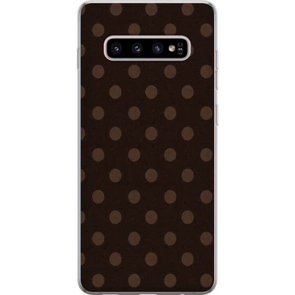 Kompatibelt Mobildeksel til Samsung Galaxy S10+ Mokkaprikker brun