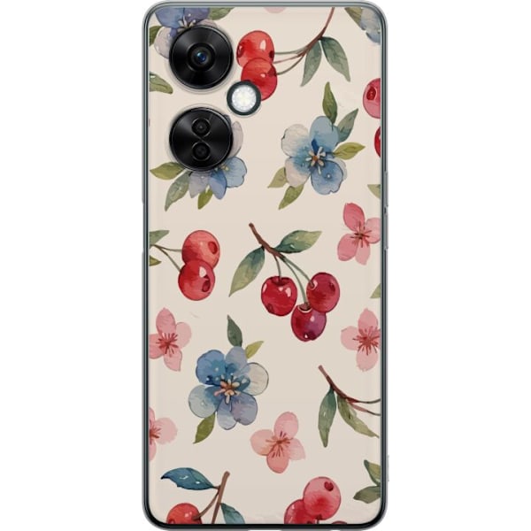 OnePlus Nord CE 3 Lite Gennemsigtig cover Bær & Blomster - m