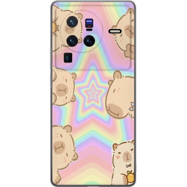 vivo X80 Pro Genomskinligt Skal Kawaii Capybara Galaxy Söt An