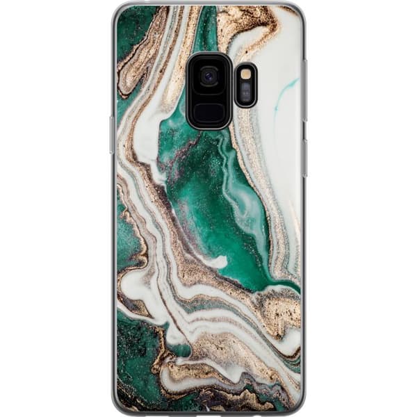Kompatibel Mobilcover til Samsung Galaxy S9 Grøn/Guld marmor