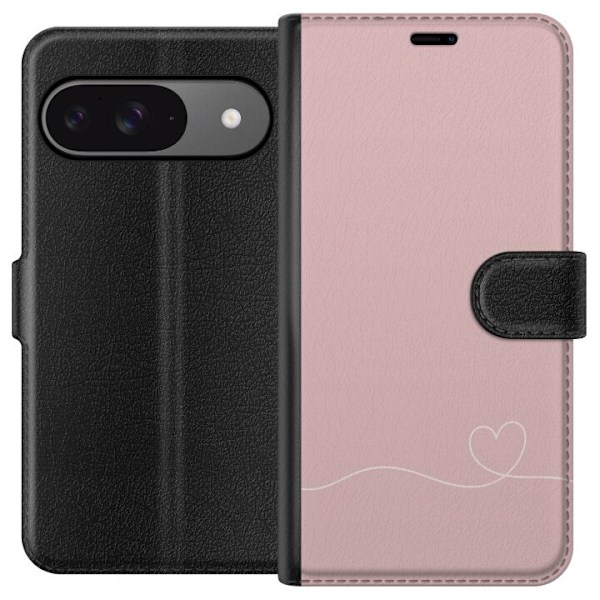 Kompatibel Tegnebogsetui til Google Pixel 9 Pro Lyserød Hjerne Design