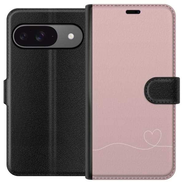 Kompatibelt Plånboksfodral till Google Pixel 9 Pro Rosa Hjärna Design