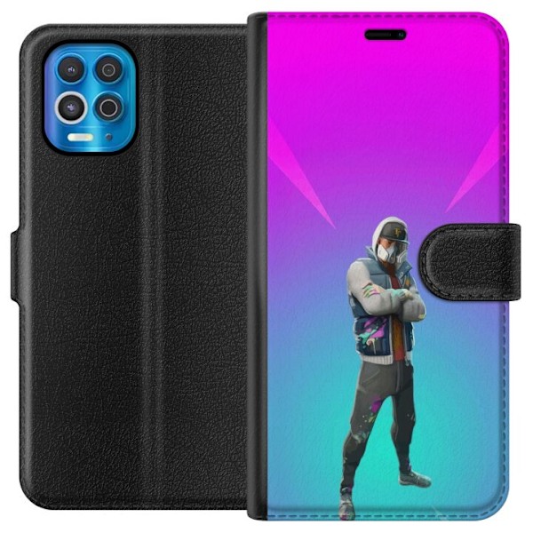Motorola Edge S Lompakkokotelo musta ritari fortnite