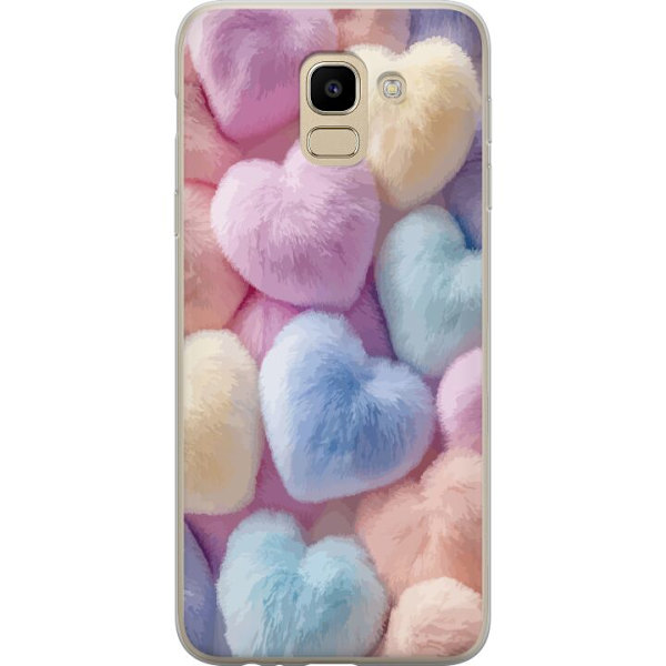 Samsung Galaxy J6 Genomskinligt Skal Hjärtan Kärlek Grafisk Design Romantiskt Motiv Populärt Symbol Grafiskt Mönster Dekoration
