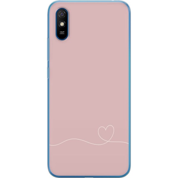 Xiaomi Redmi 9A Gjennomsiktig deksel Rosa Hjärna Design