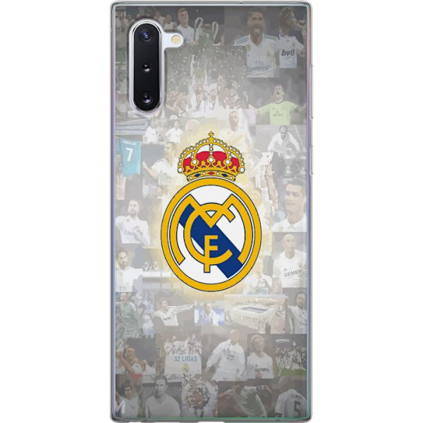 Samsung Galaxy Note10 Läpinäkyvä kuori Real Madrid -emblem Jalkapallokerho Tunnuksella Valkoinen Kulta Design Mestarien Liiga Mestari La Liga Fanit