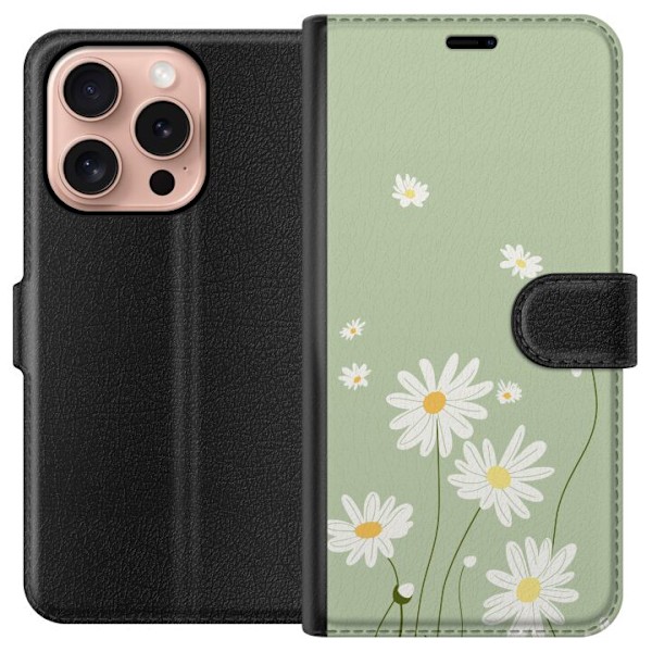 Apple iPhone 16 Pro Tegnebogsetui Præstekraver - blomstret m