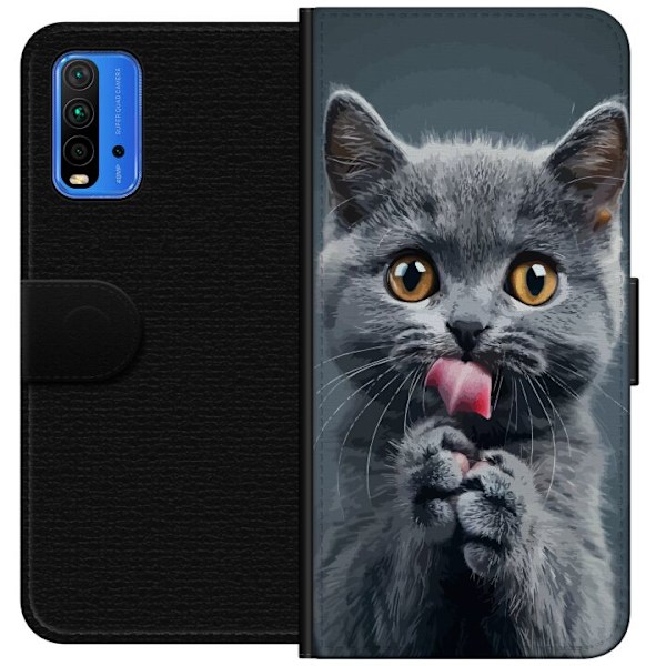 Xiaomi Redmi Note 9 4G Plånboksfodral Katt