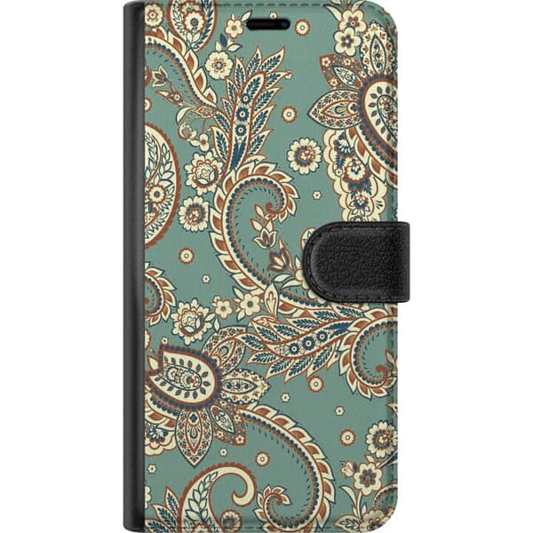Kompatibel Tegnebogsetui til Xiaomi Redmi Note 9 Grøn salviepaisley grøn