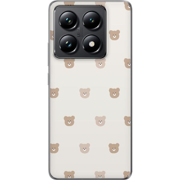 Xiaomi 14T Läpinäkyvä kuori Teddy-tausta - söpöt teddykarhut pehmeällä taustalla
