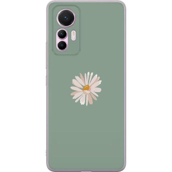 Xiaomi 12 Lite Läpinäkyvä kuori Vihreä Minimalikukka - tyy