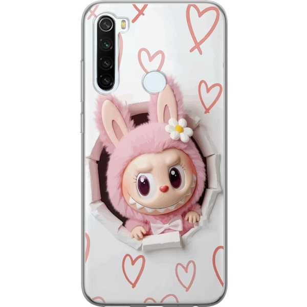 Xiaomi Redmi Note 8 Läpinäkyvä kuori Labubu Sydän Taustakuva Pop Mart Rakkausteema Hahmodesign Suosittu Motiivi Keräilytaideteossarja