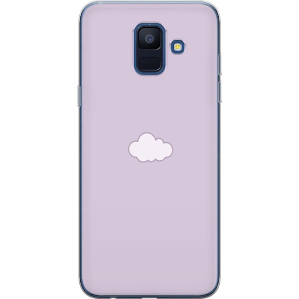 Samsung Galaxy A6 (2018) Genomskinligt Skal Lila Moln – minimalistiskt moln på lila bakgrund