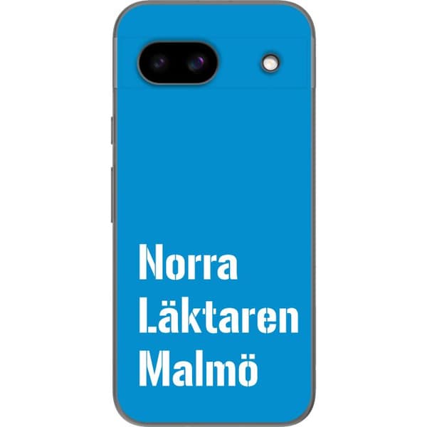 Kompatibel Mobilcover til Google Pixel 8a Minimalistisk blå tekstdesign med Malmö-tema og moderne typografisk stil blå