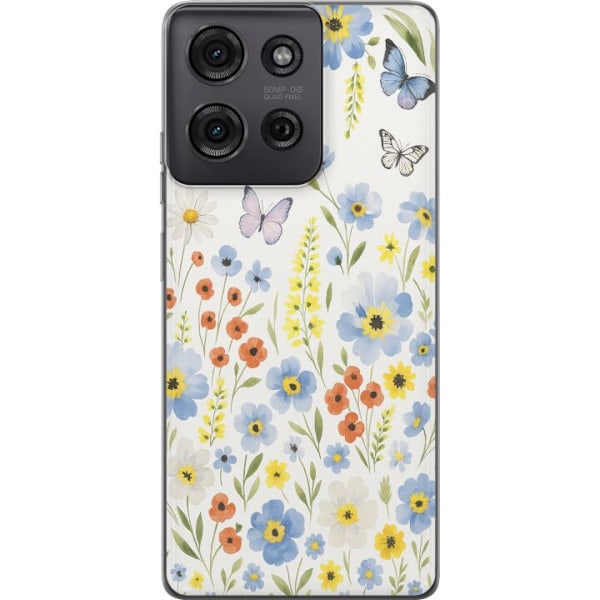 Motorola Moto G75 Genomskinligt Skal Sommarblommor