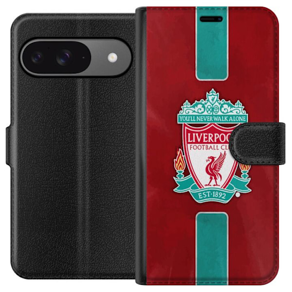 Google Pixel 9 Pro Plånboksfodral Liverpool FC – Klassisk Fotbollsstolthet i Rött