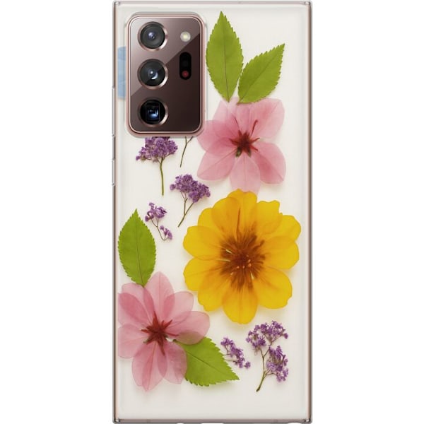 Samsung Galaxy Note20 Ultra Gennemsigtig cover Pressede blomster